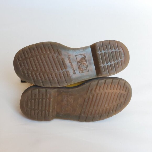 DOC DR MARTENS YELLOW LOGO BOOTS SMOOTH LEATHER RARE UNISEX SIZE 4UK US:W6 M5 - Picture 10 of 16